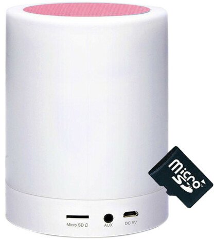 Boxa Portabila cu Lampa Bluetooth iUni M16, Multicolor, Pink + Card 4GB Cadou